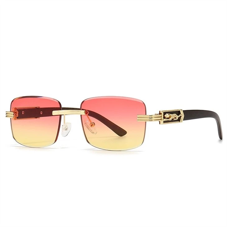 Vintage Rectangle Rimless Sunglasses