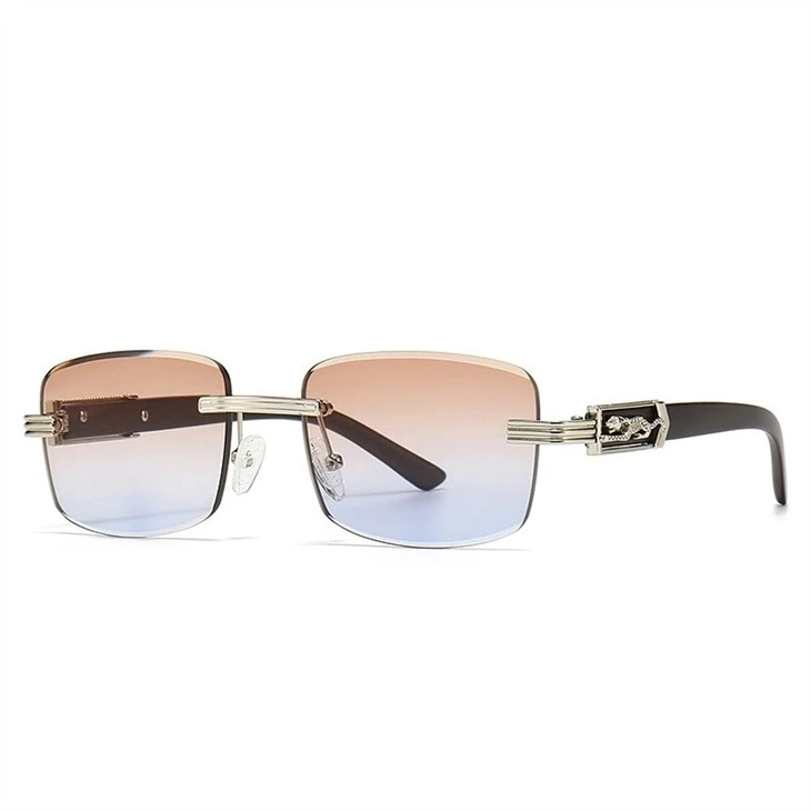 Vintage Rectangle Rimless Sunglasses