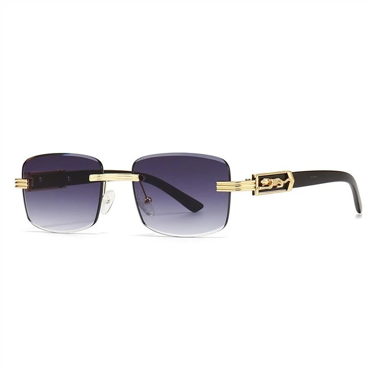 Vintage Rectangle Rimless Sunglasses
