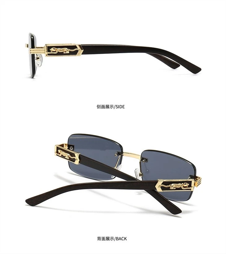 Vintage Rectangle Rimless Sunglasses